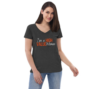 The High Value Woman's Collection - Women’s recycled v-neck t-shirt